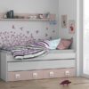 Cama nido Nube 2 cajones + estantería