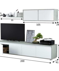 Alternative view of Salón Alida Home TV Cemento-Blanco