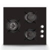 Encimera cristal de gas New Pol 3 fuegos