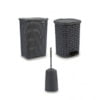 Juego 3 Piezas Baño Rattan Gris