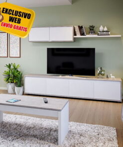 Salón Alida Home TV Cemento-Blanco
