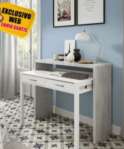 Mesa escritorio desplazable Tyrion Cemento
