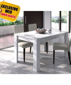 Mesa de Comedor Extensible Kendra Blanco Brillo