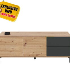 Mueble Bajo Tv Gris Antracita-Roble Brooklyn