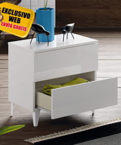 Mesita 2 cajones Blanca Diva