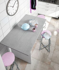 Alternative view of Mesa Desplegable Tavolo Blanco-Cemento