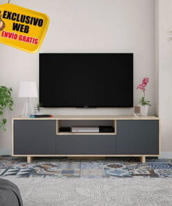 Mueble Tv 3 puertas Zaira  Roble-gris