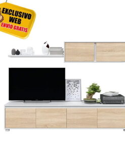 Salón Alida Home Tv Blanco-Roble