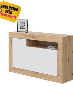 Aparador 3 puertas Baltik roble-blanco