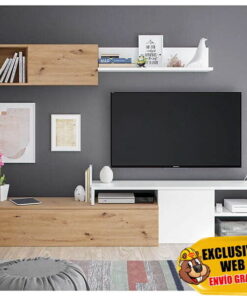 Salón tv Julia blanco-roble