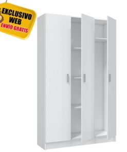 Armario Multiusos Escobero 3 Puertas Blanco