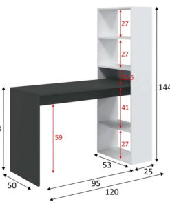 Alternative view of Mesa y Estantería Duplo Blanco-Antracita
