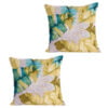 Set 2 Cojines Hojas Turquesa 45x45cm