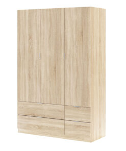 Alternative view of Armario 3 Puertas 4 Cajones Roble