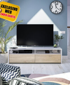 Mueble Tv 2 puertas Kioto Roble-blanco
