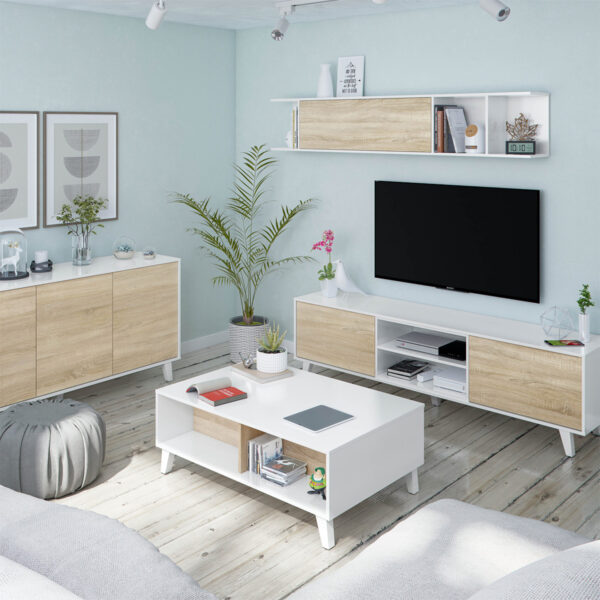 Pack Salón Zaiken con Mesa Elevable y Aparador