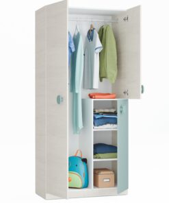 Alternative view of Conjunto muebles habitación juvenil gris verde acqua