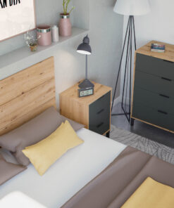 Alternative view of Conjunto dormitorio ENZO roble y gris antracita