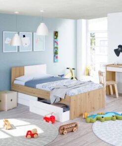 Habitación completa juvenil blanco roble Noah
