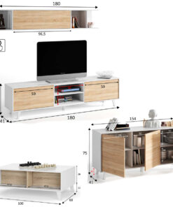 Alternative view of Pack Salón Zaiken con Mesa Elevable y Aparador