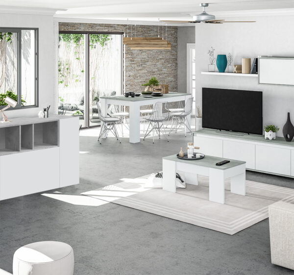 Pack de Salón  Alida Cemento y Blanco Artik