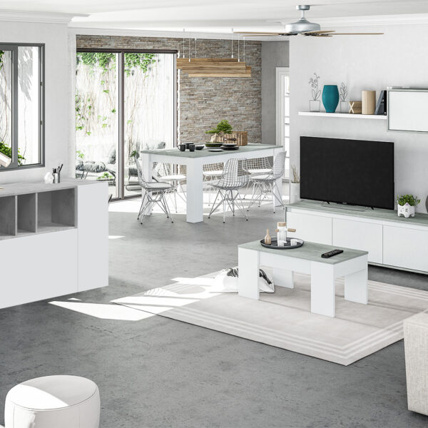 Pack de Salón  Alida Cemento y Blanco Artik