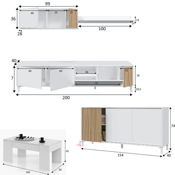 Pack Salón Tempus con Mesa Elevable y Aparador - Imagen 3