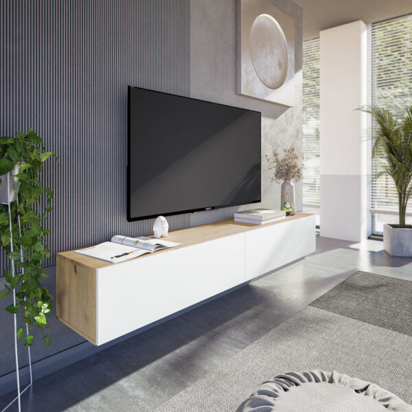 Mueble TV Kaway Roble Nodi - Blanco Artik