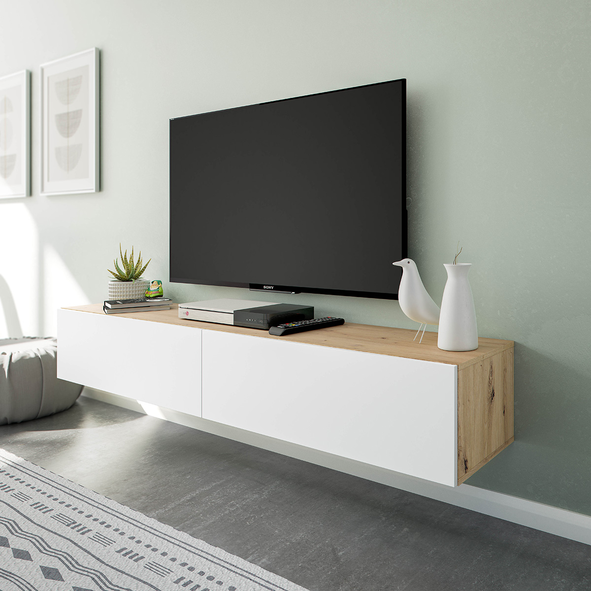 Mueble TV Kaway Roble Nodi - Blanco Artik - Imagen 2